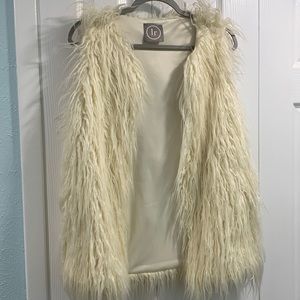 Shaggy Cream Fur Vest